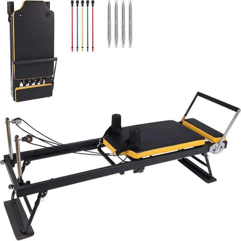 Pilates Reformer Machine 77", Foldable, Adjustable