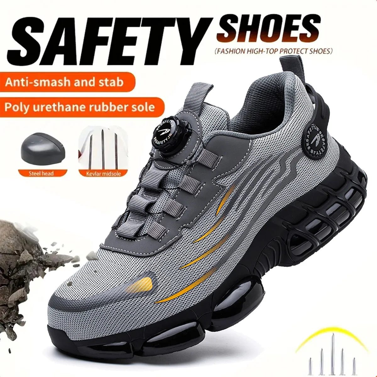 Breathable, Lace-Free, Soft Sole, Comfortable Anti-Smash, Anti-Puncture Shoes