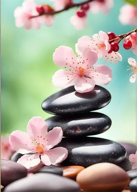 Spa Zen Cherry Blossom, Lily Pink Lotus Canvas, Print Posters, Art for Fitness/Yoga Studio