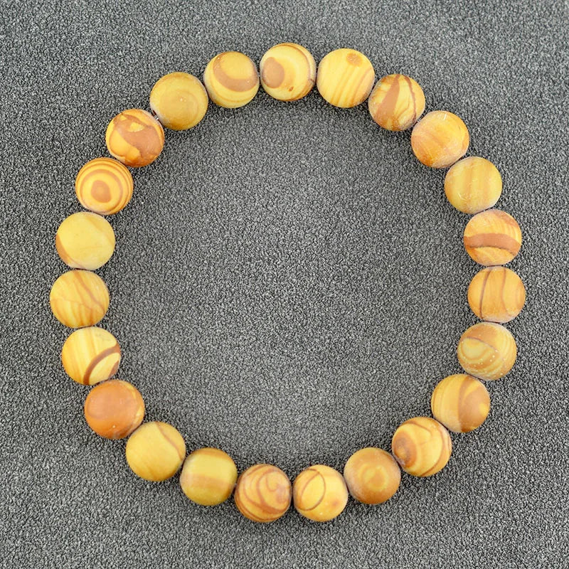 Handmade Real Natural African Stone Beads, Yoga Mala Jewelry, Green Moss Agates Beaded Bracelet