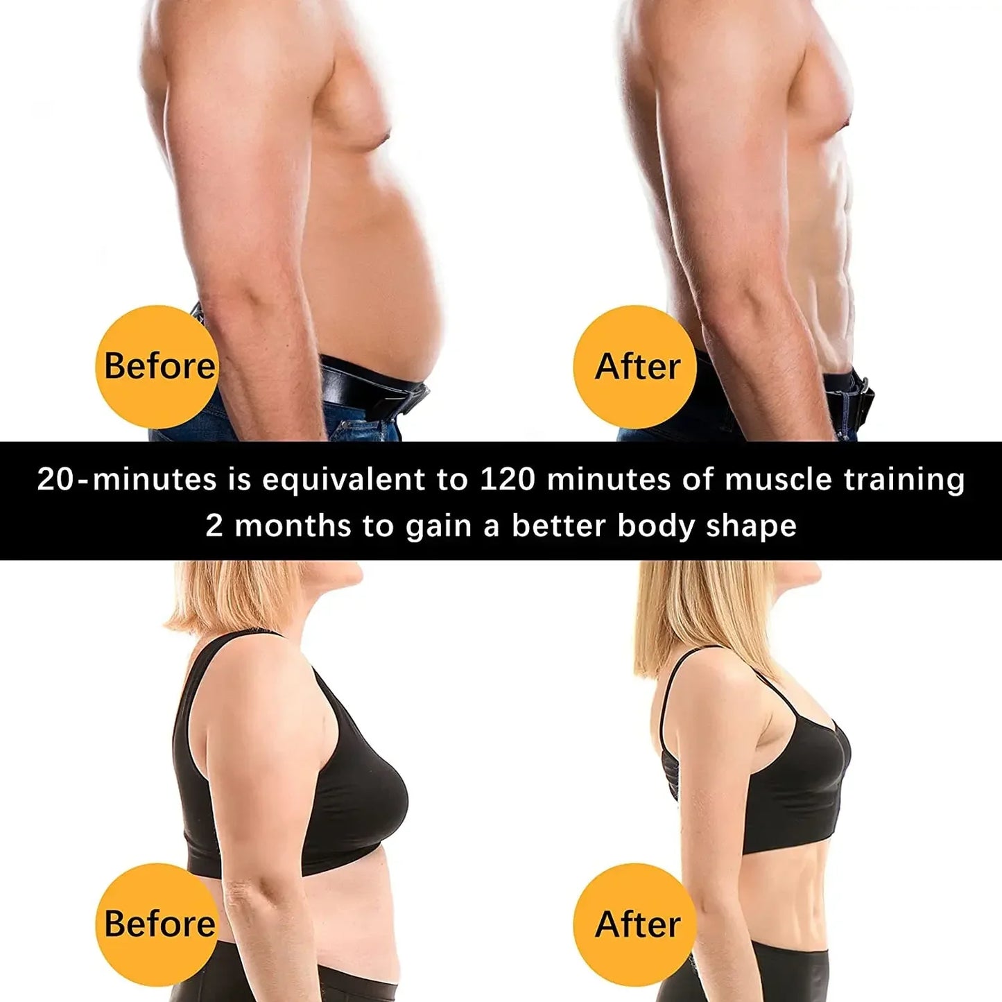 Muscle Stimulator, EMS Abdominal Belt Trainer, LCD Display, Body Slimming ,Belly