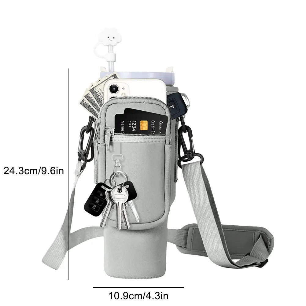 40oz Water Bottle Carrier Bag For Stanley Quencher, Adjustable Shoulder Strap, Non-slip, Insulated