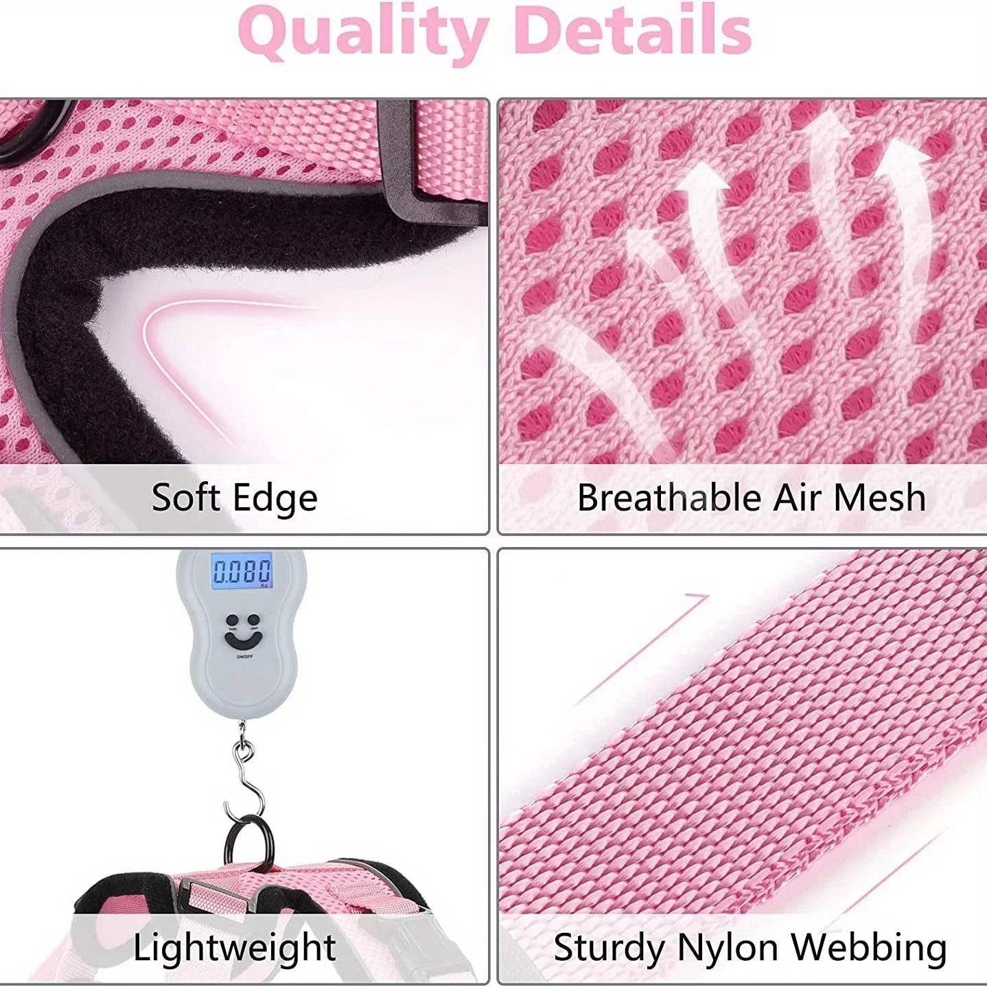 Cat Leash, Non-Slip, Adjustable, Vest Pet Chest Carrier