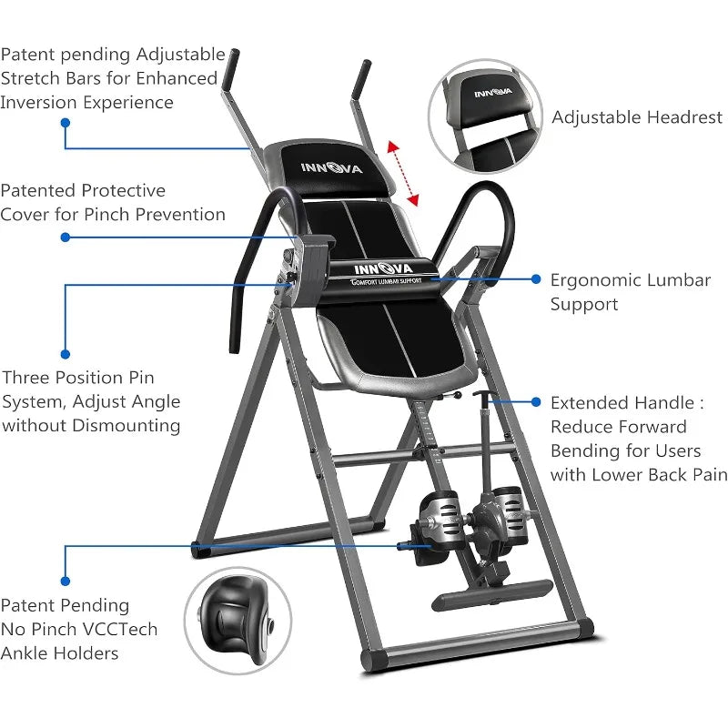 Innova Inversion Table, Stretch Bars, Optimal Slope, Full Body Stretch
