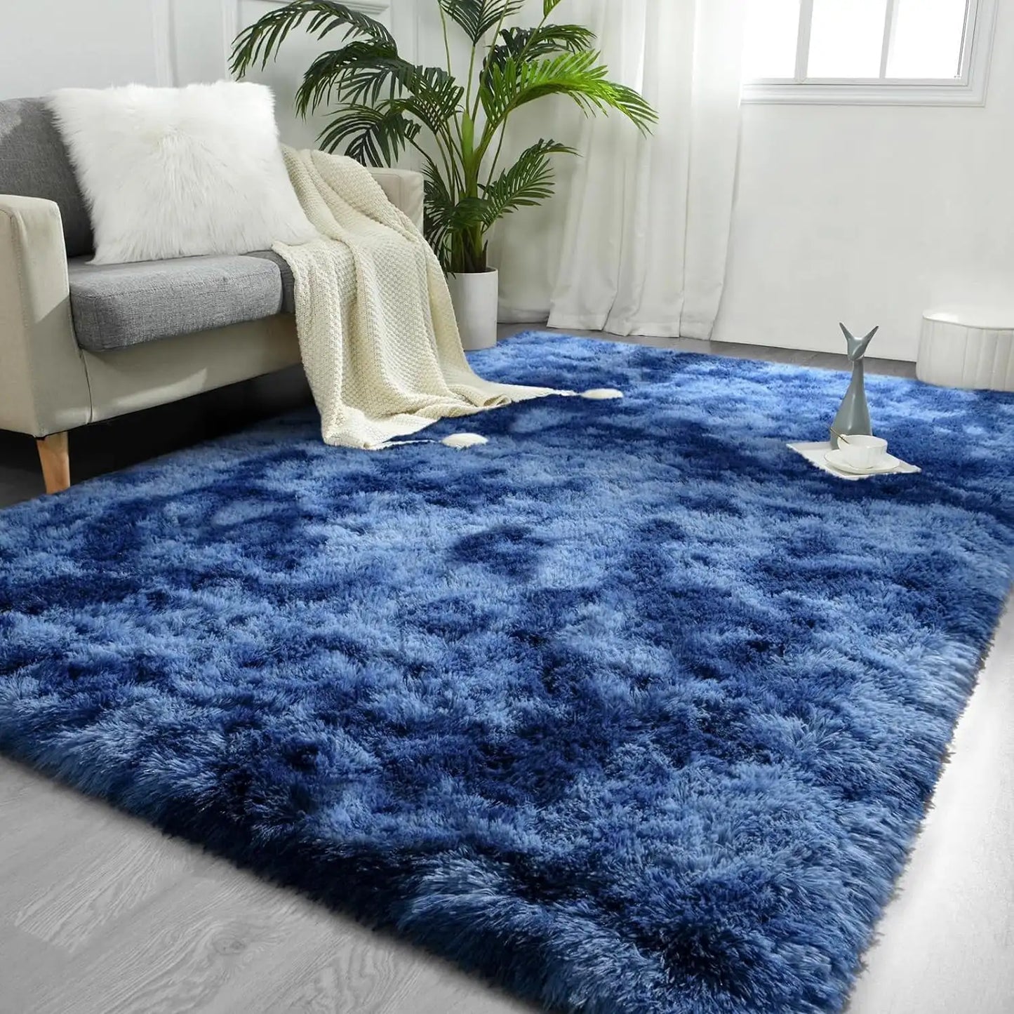 Super Soft Plush Tie Dye Velvet Rugs, Shaggy Rug For Living Room/Bedroom