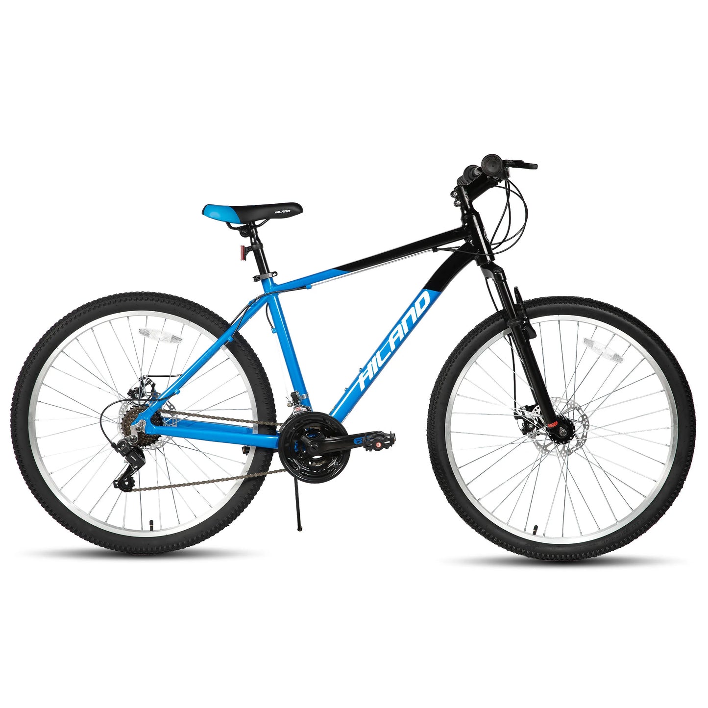 HILAND 26, 27.5 Inch Aluminum Alloy Mountain Bike, 18 Speeds, Front/Rear Disc Brakes, Suspension Fork