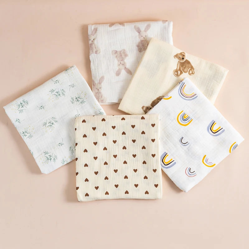 Baby Blanket, Muslin Swaddle, 2-Layer, Cotton, Receive Blankets, Bath Towel