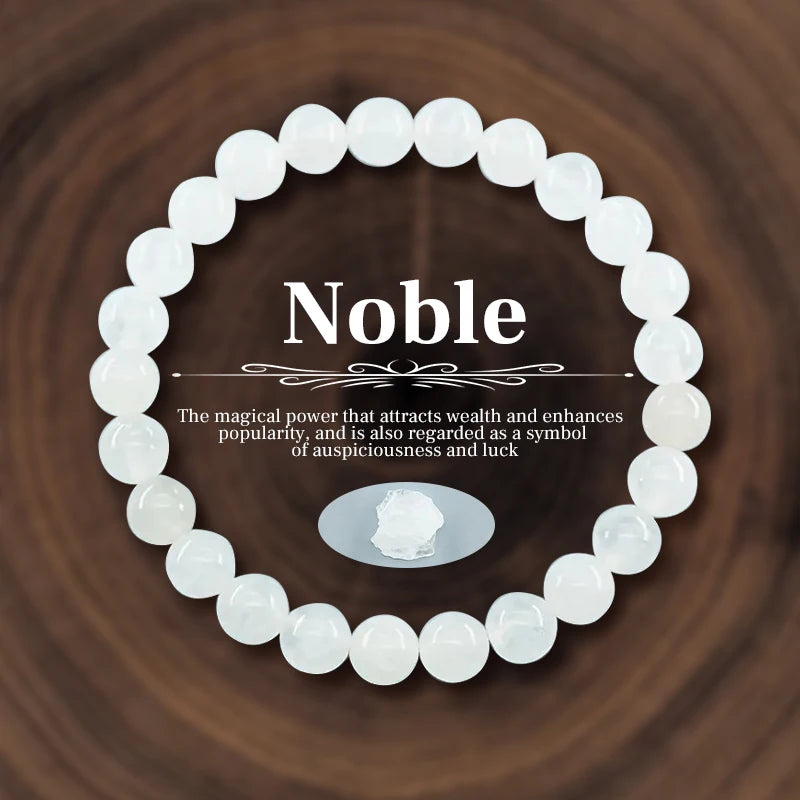 Natural Stone Beads, Bracelet For Women/Men, Amethysts Crystal Quartz, Agate Tiger Eye, Elastic Bangles