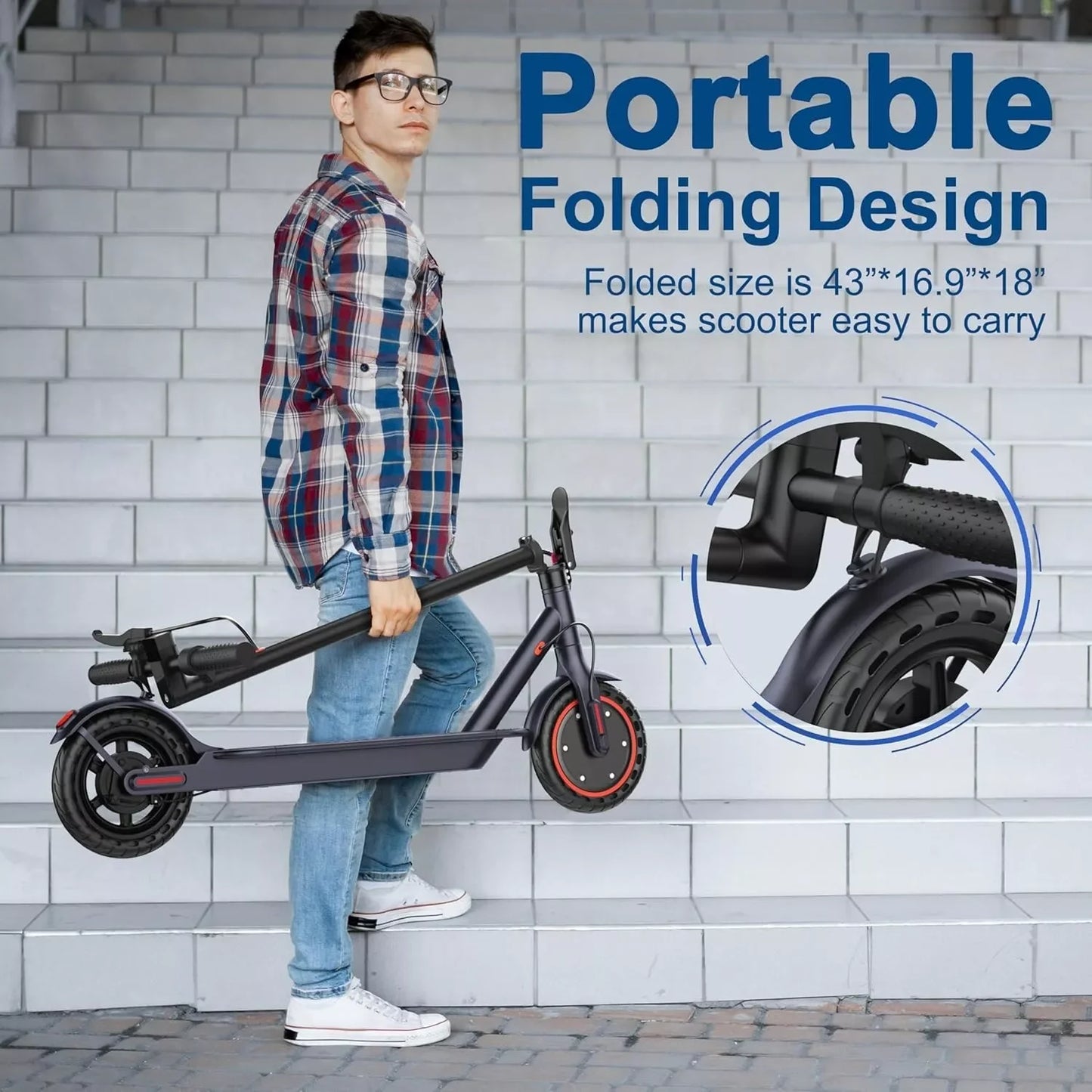 Smart Control Electric Scooter, 350W, 19mph 8.5 inch tire, Foldable