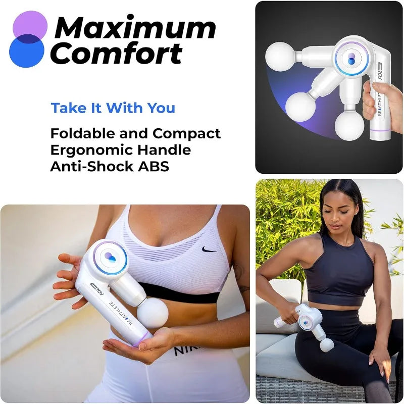 Massage Gun, Foldable Professional Percussion Massager, Portable, Wireless