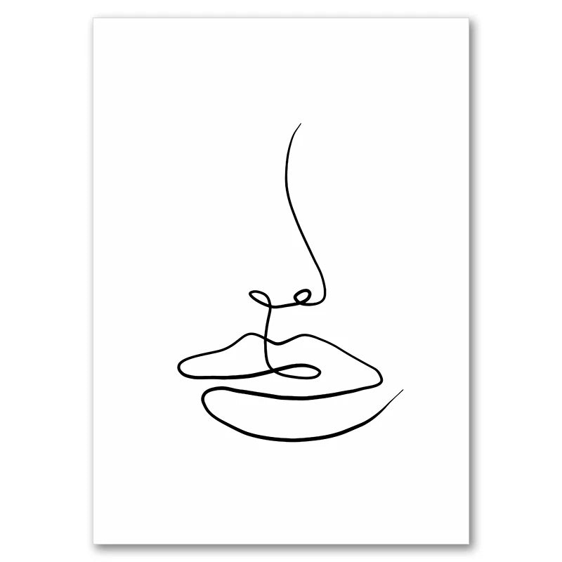 Abstract Posters, Minimalist Wall Art Canvas Painting ,Line Body Face Art Prints, Nordic Wall Pictures