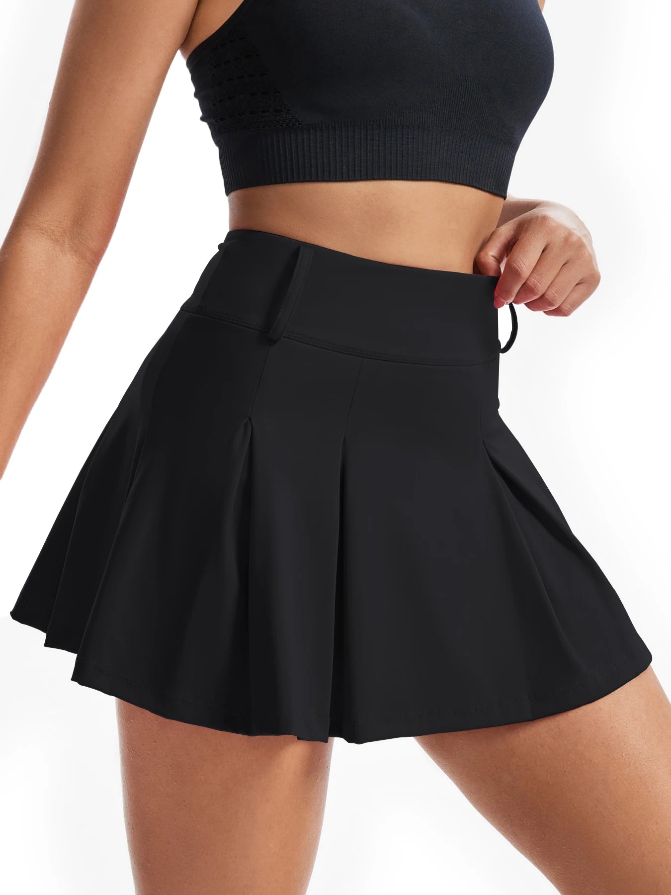 Women's High Waisted Two-In-One Sports Skirt, Pleated