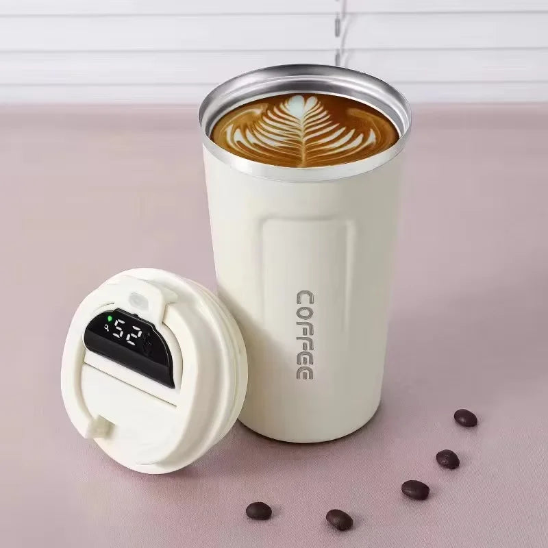 Insulated Coffee Mug Smart Temperature Display, Stainless Steel