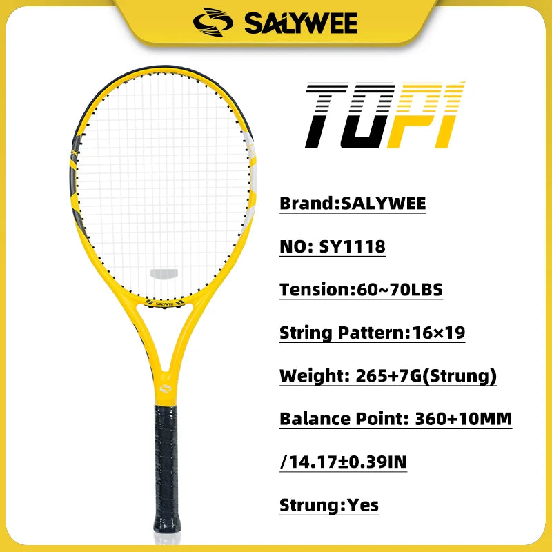 100% Full Carbon Fiber Tennis Racket, Aerospace-Grade Frame, Lightweight