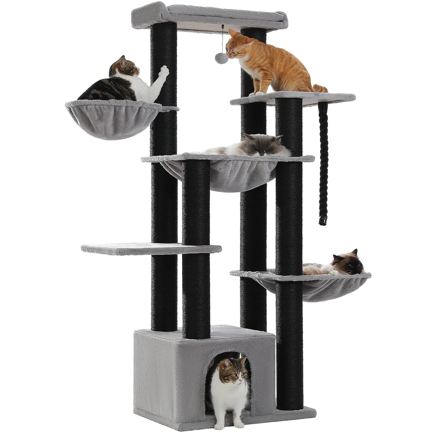 Multi-Level Cat Tree with Scratching Posts, Cozy Condo, Super Large Perch, Deep Hammocks