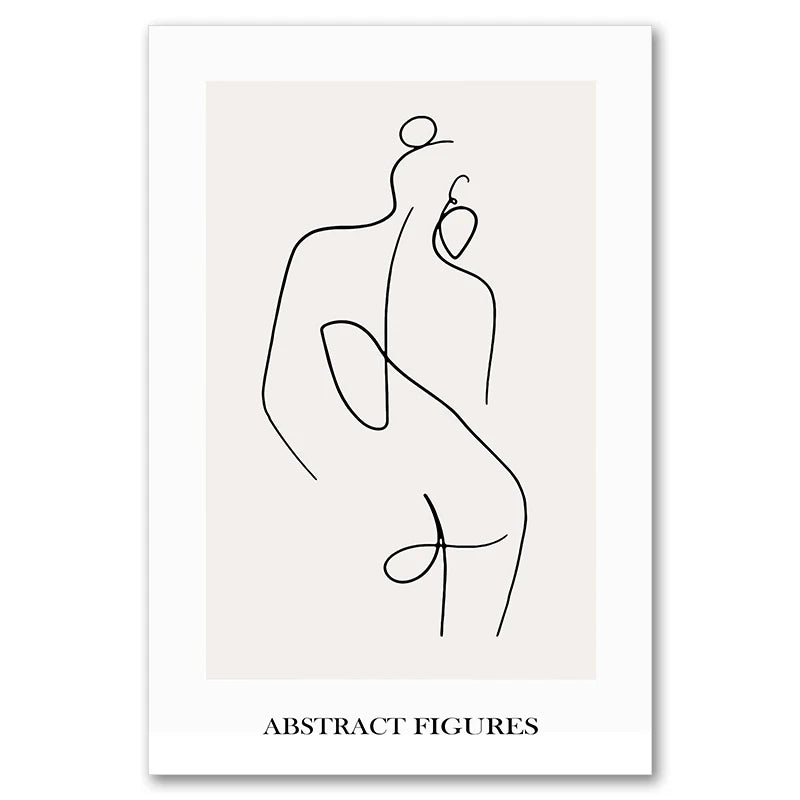 Abstract Posters, Minimalist Wall Art Canvas Painting ,Line Body Face Art Prints, Nordic Wall Pictures