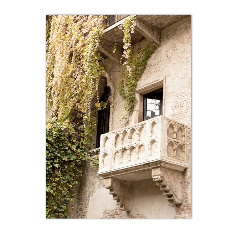 Spanish Italy Puglia Architecture Posters, Canvas Painting, Green Leaves, Indoor Plants, Wall Art Print Pictures