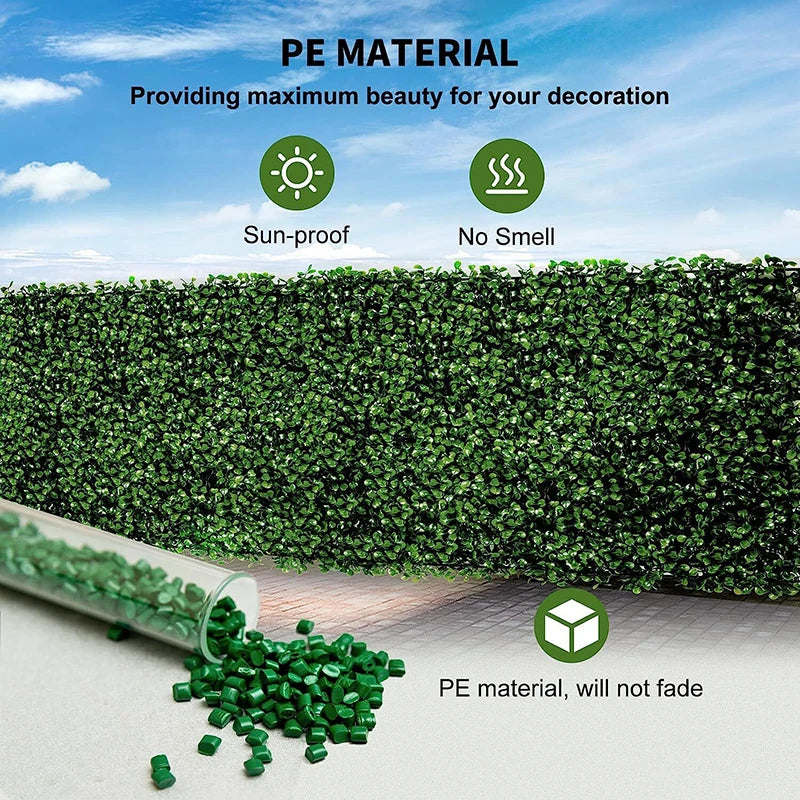 Artificial Plants Grass, Wall Panel Boxwood Hedge, Greenery Privacy, Fence Panel, Indoor