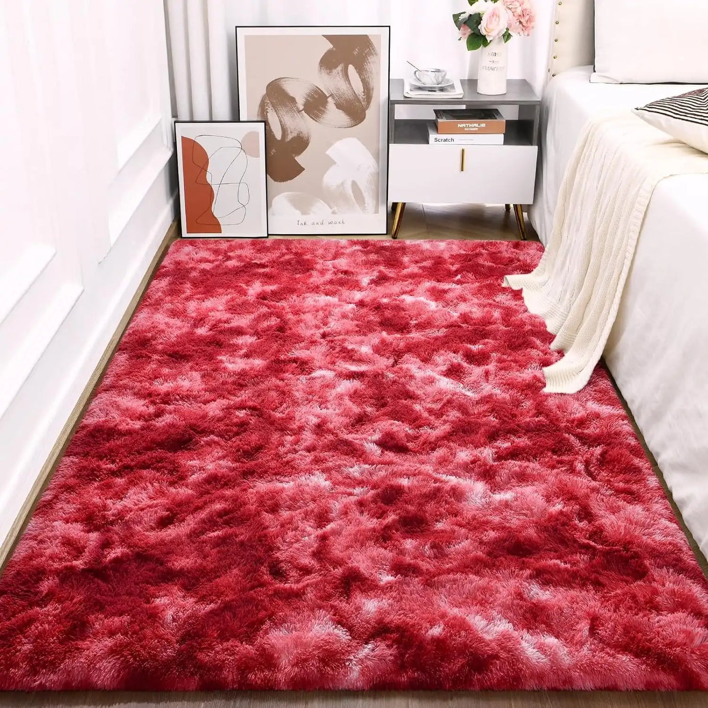 Super Soft Plush Tie Dye Velvet Rugs, Shaggy Rug For Living Room/Bedroom