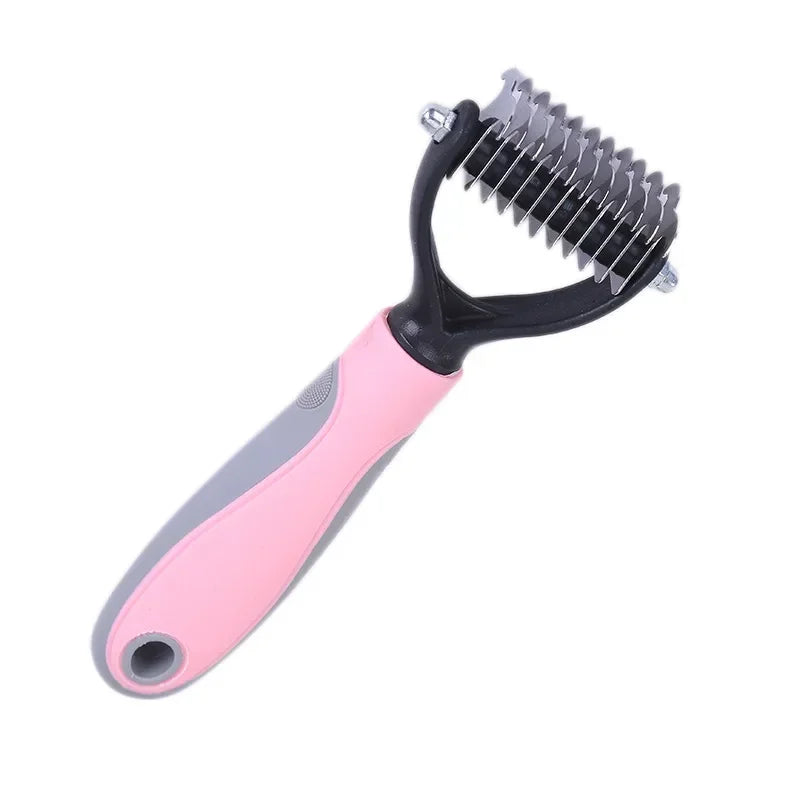 Pets Fur Knot Cutter Dog Grooming Shedding Tools Pet Hair Removal Comb Brush Double sided