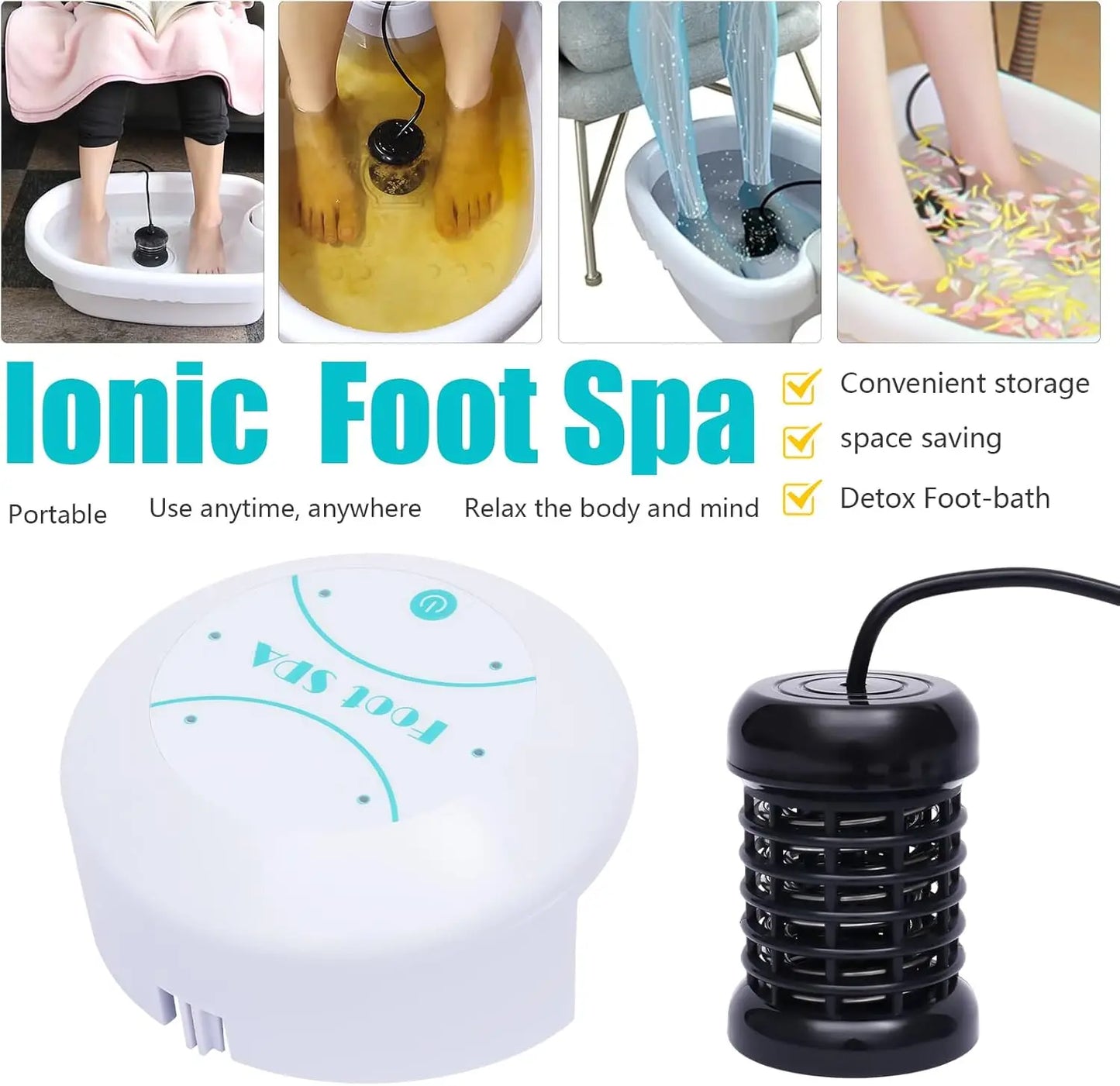 Detox Foot Bath Machine, Portable, Ion Aqua Foot Bath Beauty Kit