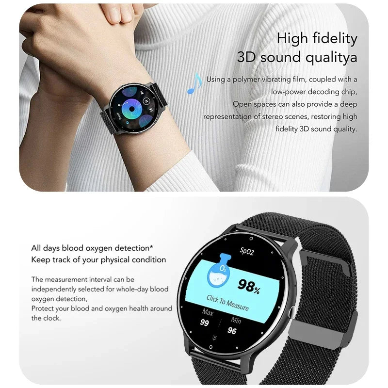 Smart Watch Women/Men Full Touch Screen, Bluetooth, Call, Waterproof, GPS, Sports Fitness Tracker