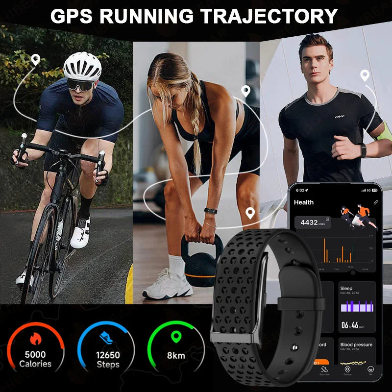 No Screen Smart Watch, Men's Sports. Outdoors Fitness Heart Rate Monitor. Waterproof, Android IOS