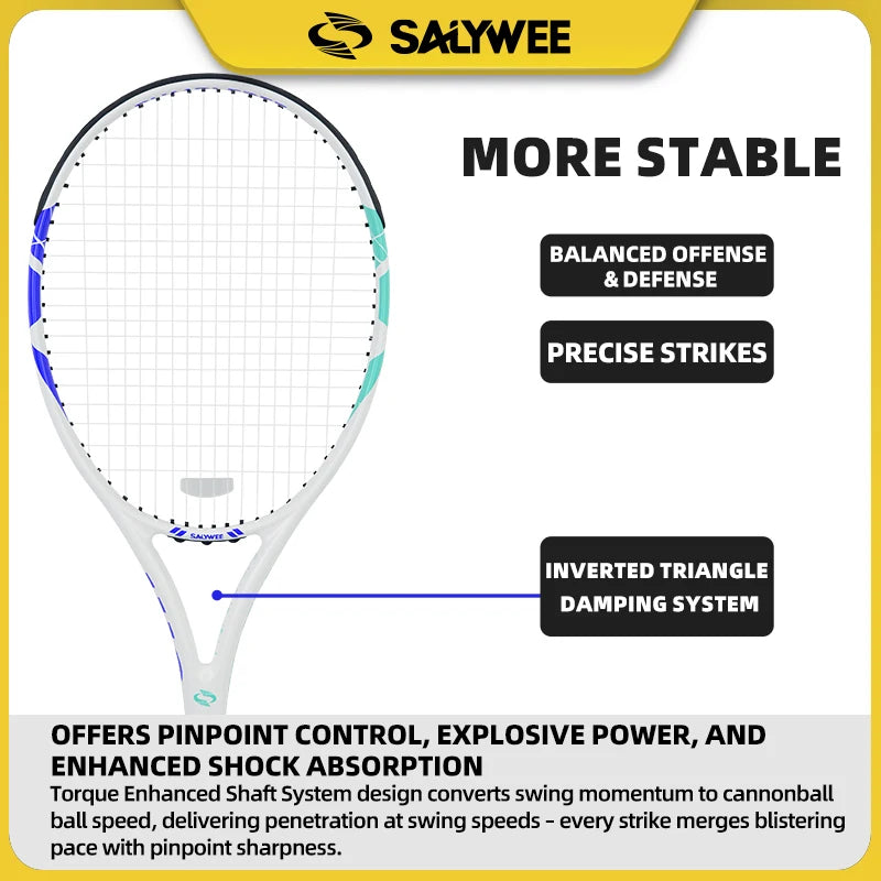 100% Full Carbon Fiber Tennis Racket, Aerospace-Grade Frame, Lightweight