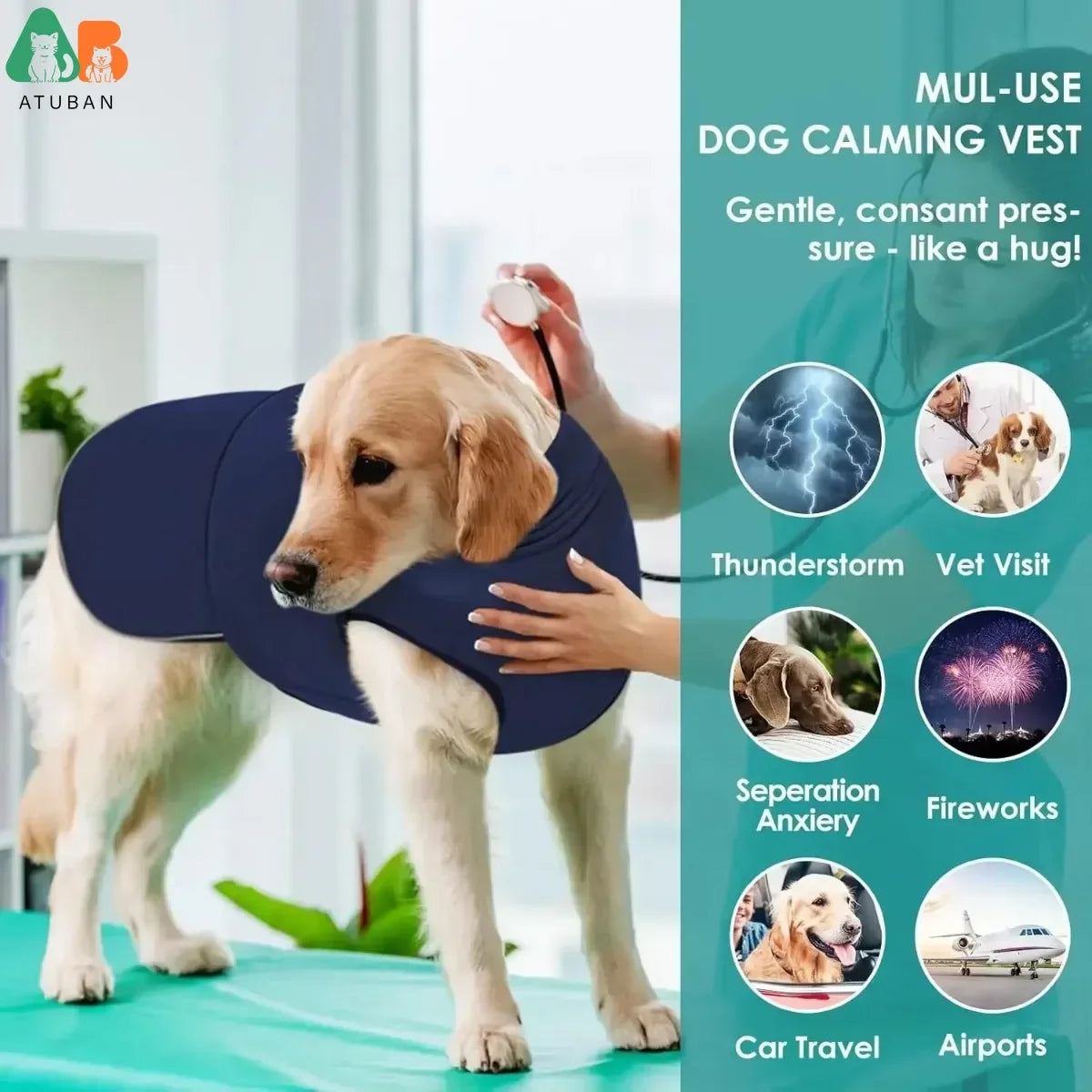 Dog Anxiety Vest, Calming Jacket, Hoodie