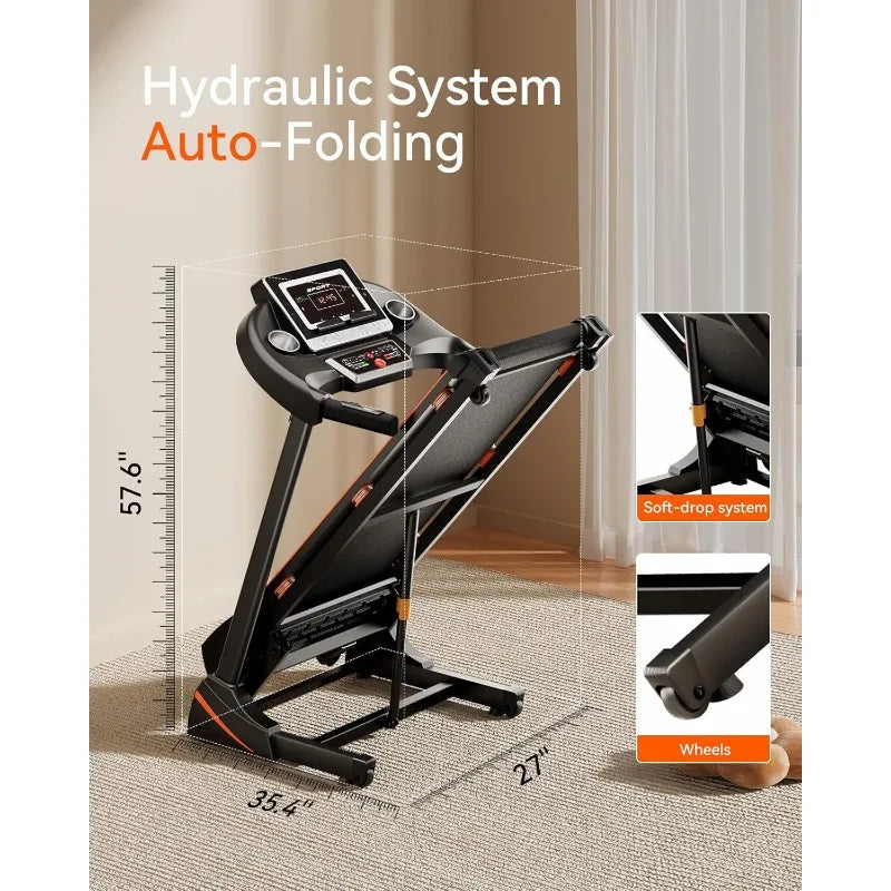 Treadmill, Auto Incline, Foldable, 300 LBS Weight Capacity