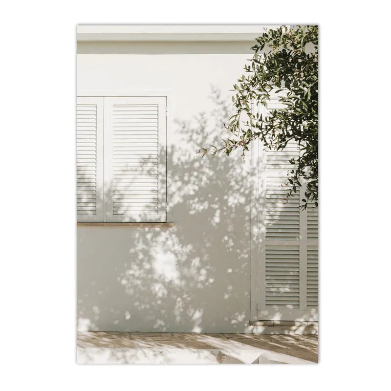 Spanish Italy Puglia Architecture Posters, Canvas Painting, Green Leaves, Indoor Plants, Wall Art Print Pictures