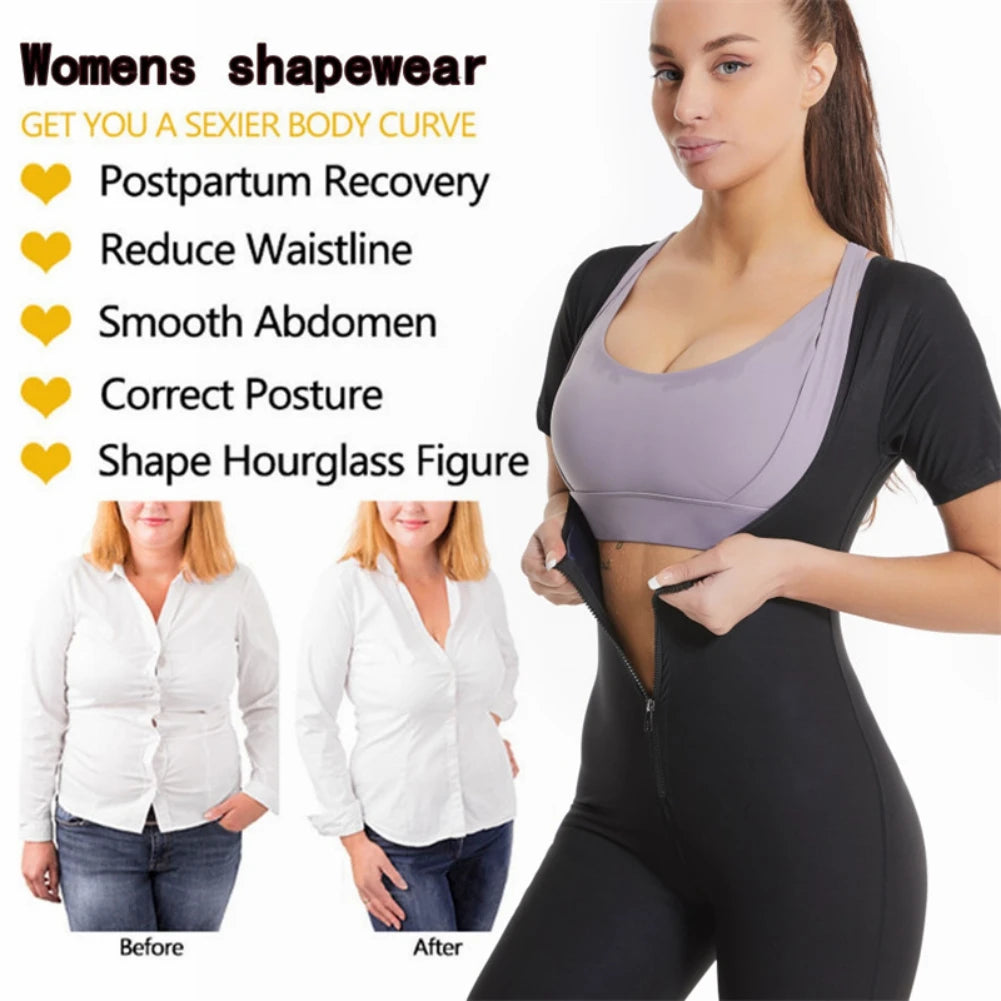 Zipper, Body Shaping, Sauna Suit For Women, Running Fitness, Sweat Absorption