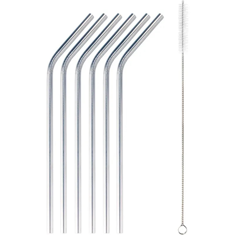 Reusable, Stainless Steel, Drinking Straws, Cleaning Brushes