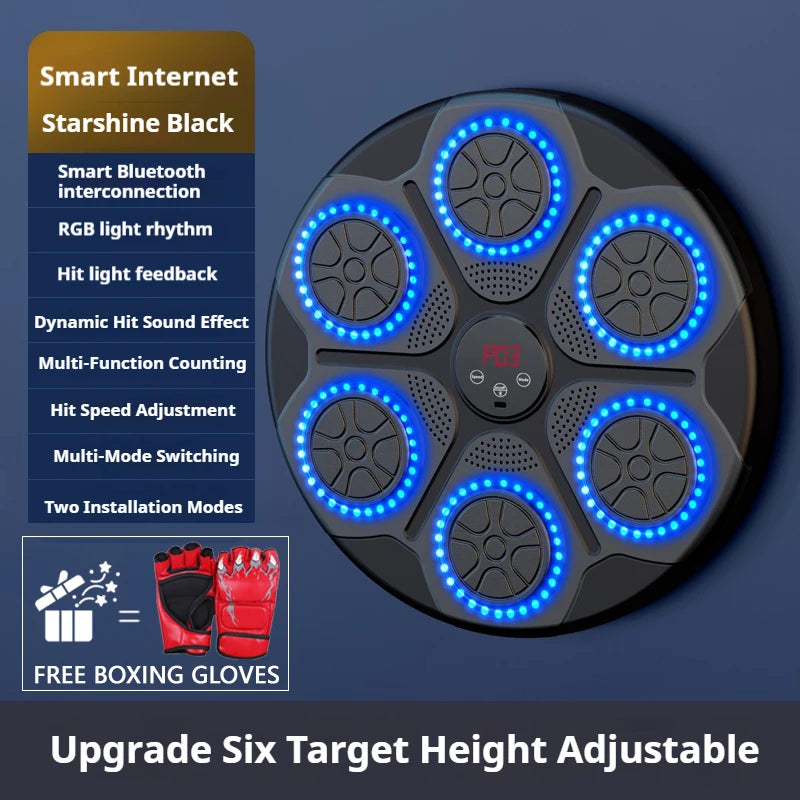 Music Boxing Machine. Smart Bluetooth, Wall Mounted, Target Punching Equipment