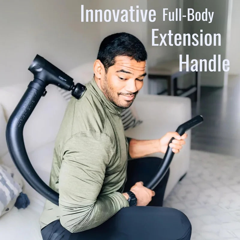 Professional Grade Massage Gun - Deep Tissue Back Massager, Pain Relief, Innovative Full-Body Extension Handle