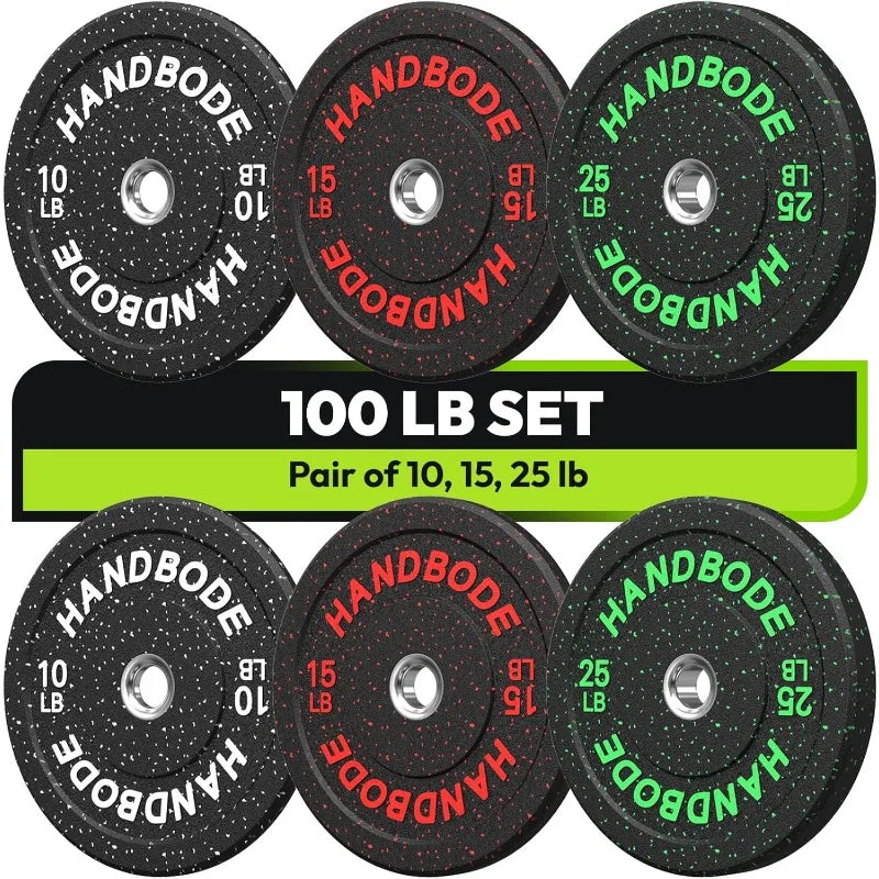 2-Inch Bumper Plates High Bounce, Weight Plate Set 45/100/160/190/260/300lb
