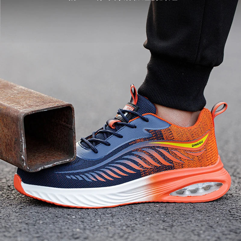 Men's' Work Safety Shoes, Breathable Sneakers, Lightweight, Anti-smash Steel Toe Working Protective Shoes