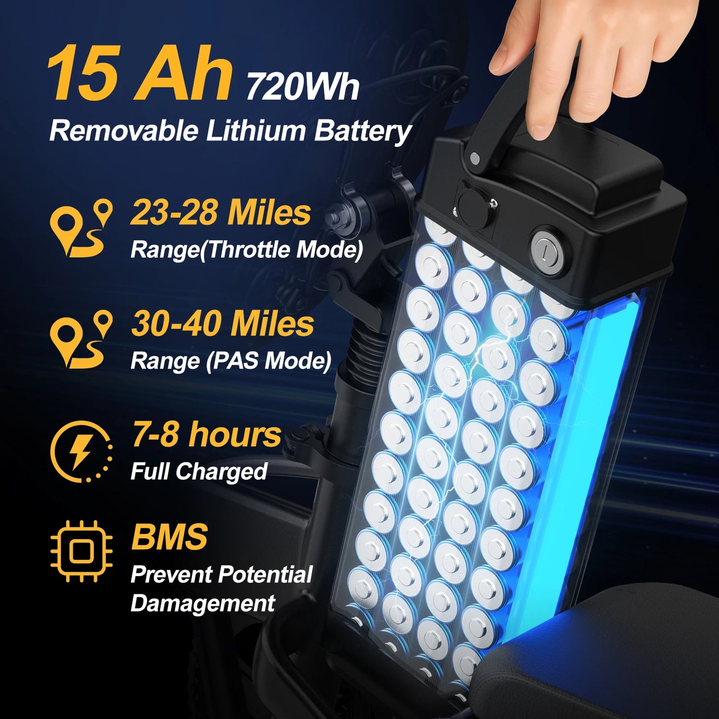 Electric Bike 750W Peak Motor 48V15AH Removable Lithium Battery Adult Foldable E Bike LCD Display 14-inch Tire Electric