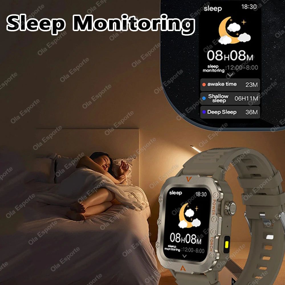Outdoor Sport Smart Watch with Led Lighting, Men/Women, Fitness Track ECG+PGG