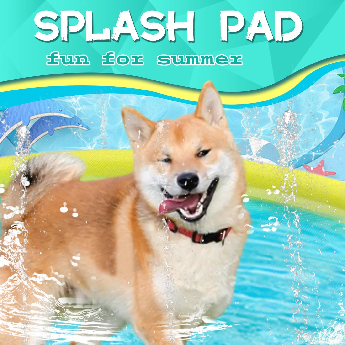 Non-Slip Sprinkler Pool for Pets