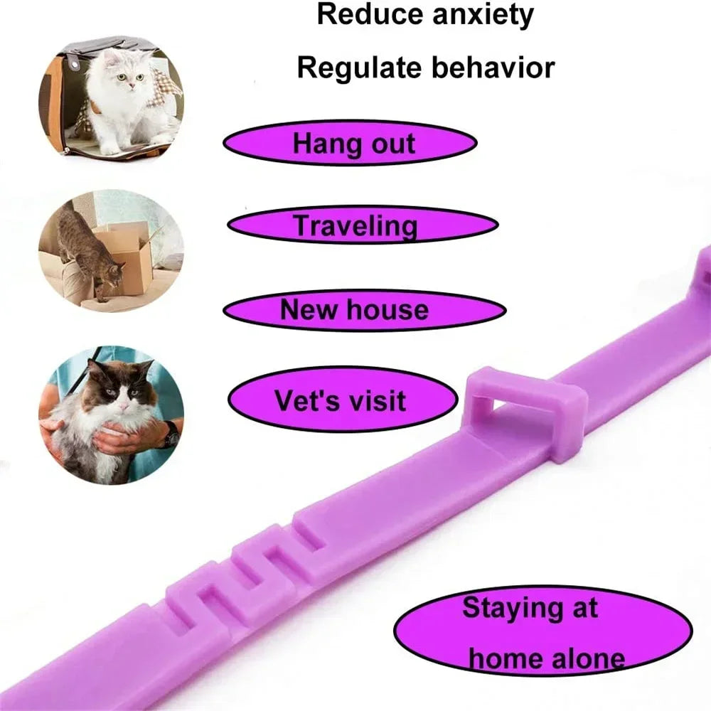 Adjustable Natural Calming Collar For Cats/Dogs, Anxiety Pheromone Reducing