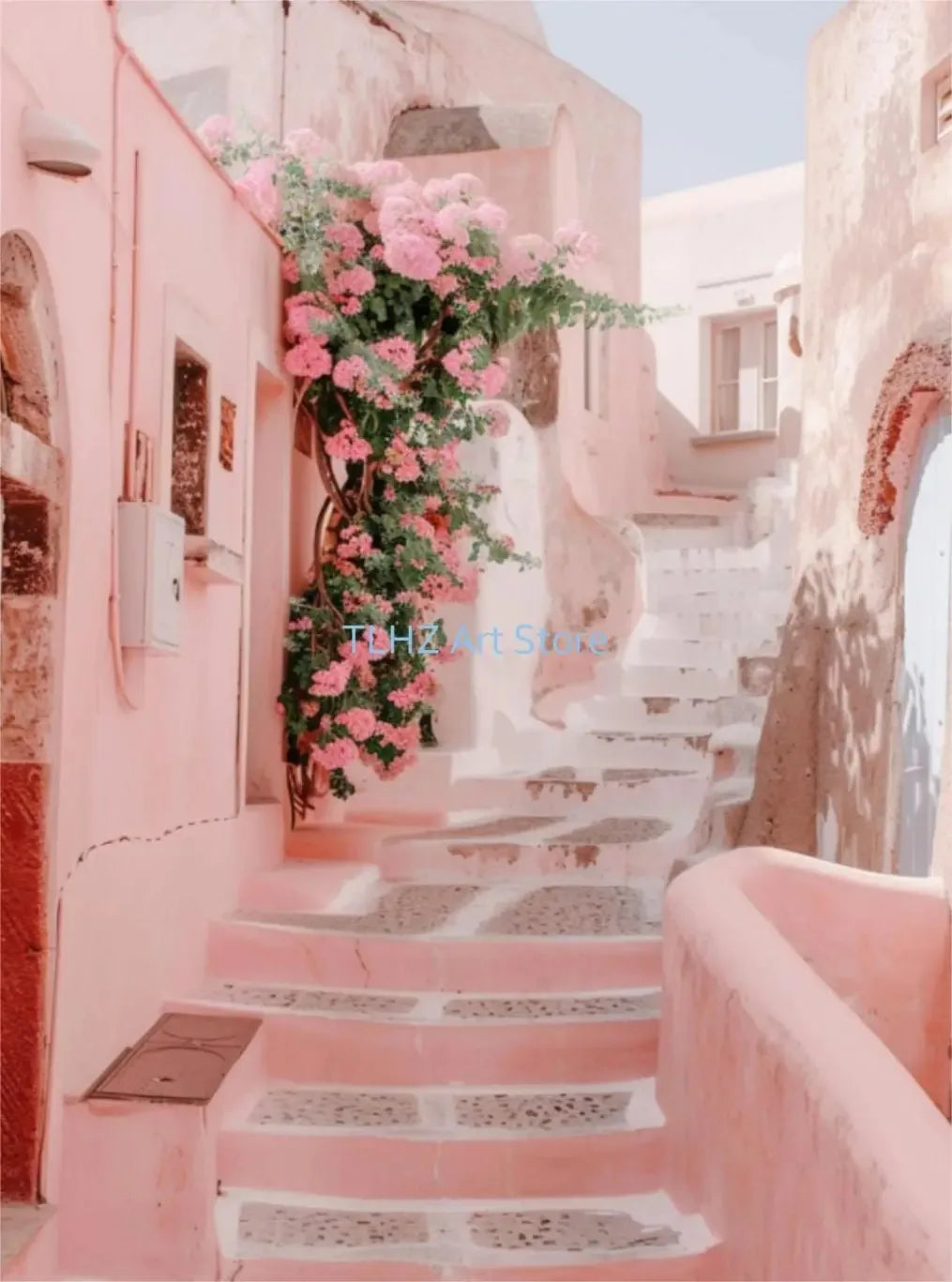 Modern Greece Summer Coast Santorini Travel Landscape Posters And Prints, Canvas Printing, Wall Art