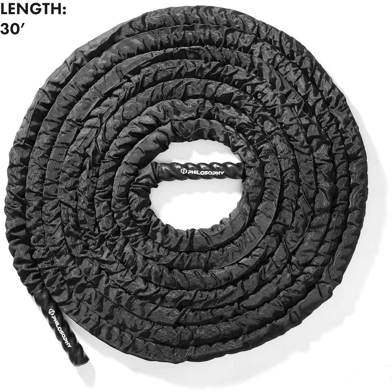 Exercise Battle Rope, Fitness Training, Conditioning, Cover and Anchor Kit