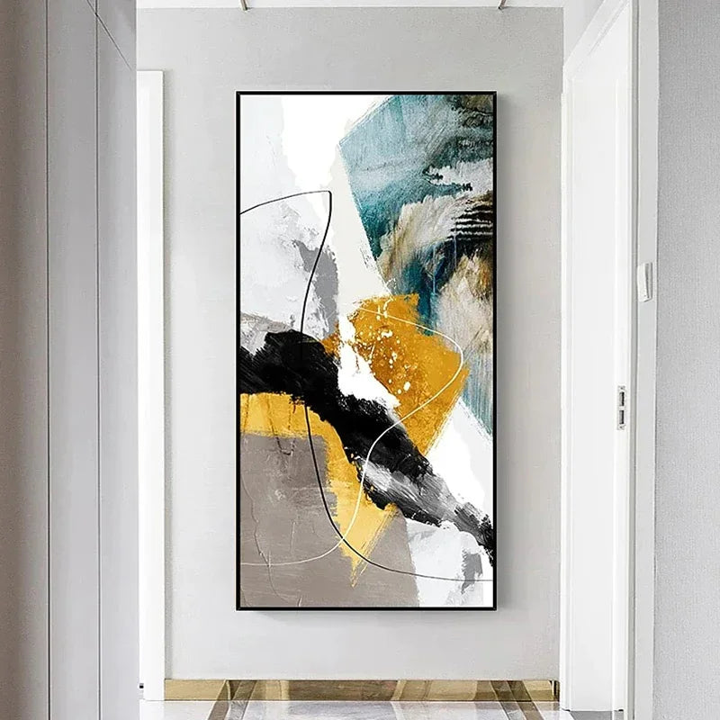 100% Hand Painted Oil Painting On Canvas, Porch Design, Abstract Modern Style, Wall Art