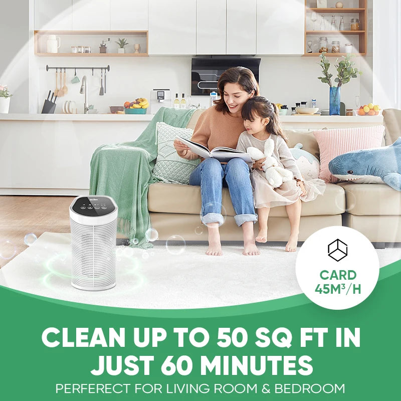 25W HEPA Air Purifiers, Smoke/Pollen/Hair/Smell, Bedroom, Portable, Sleep Mode