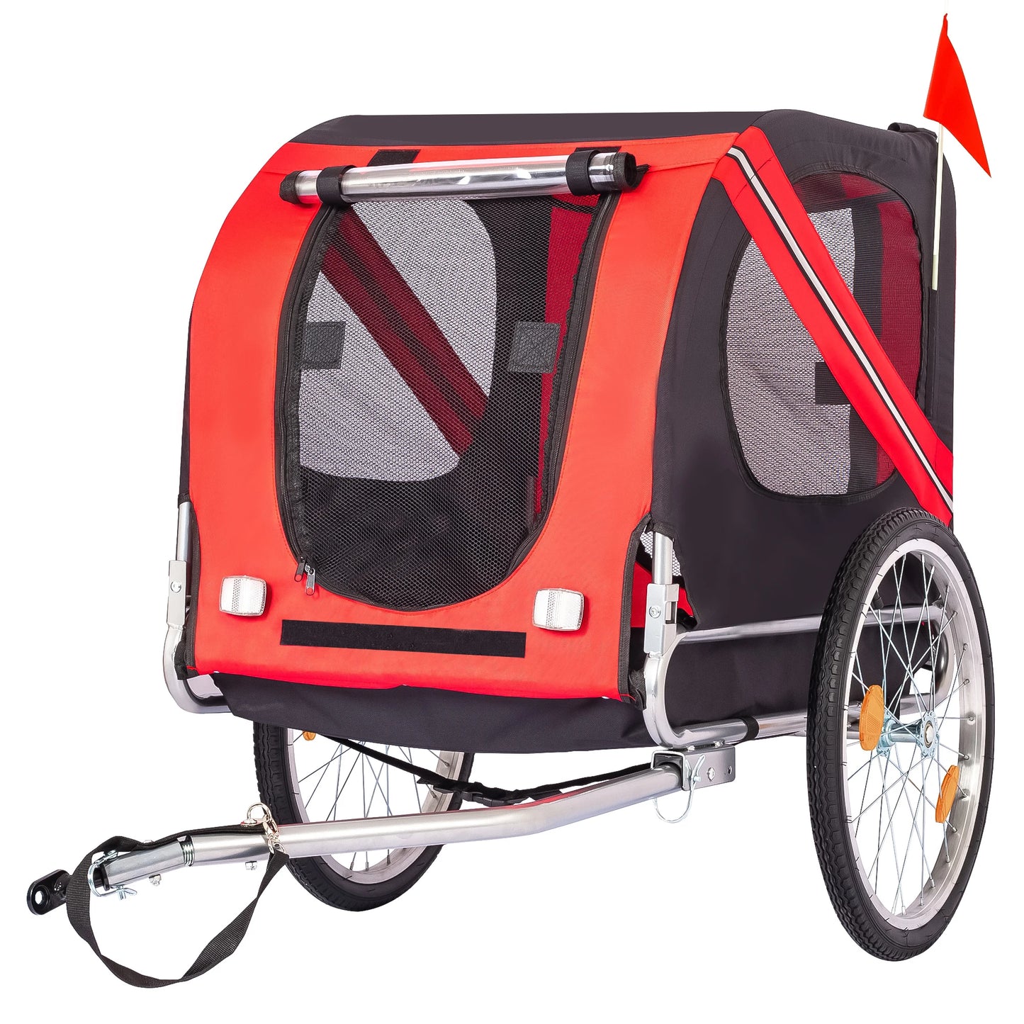 Large Dog Bike Trailer 88Lbs Capacity Foldable Oxford Fabric Universal Coupler with Quick Release Wheels