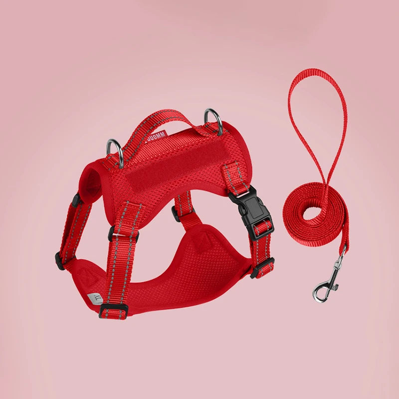 Small/Medium Dog Leash Harness Set, Reflective Vest, Rope Walking Gear