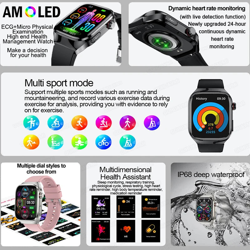 Women Smart Watch with BMI Measurement, Menstrual Cycle, ECG Heart Rate, Blood Oxygen, Sleep, Fitness Tracker