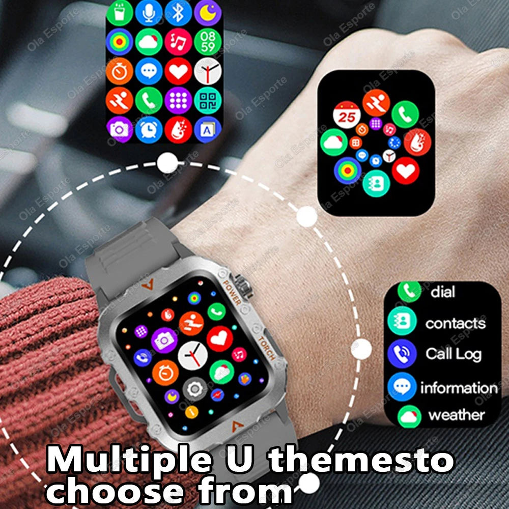 Outdoor Sport Smart Watch with Led Lighting, Men/Women, Fitness Track ECG+PGG