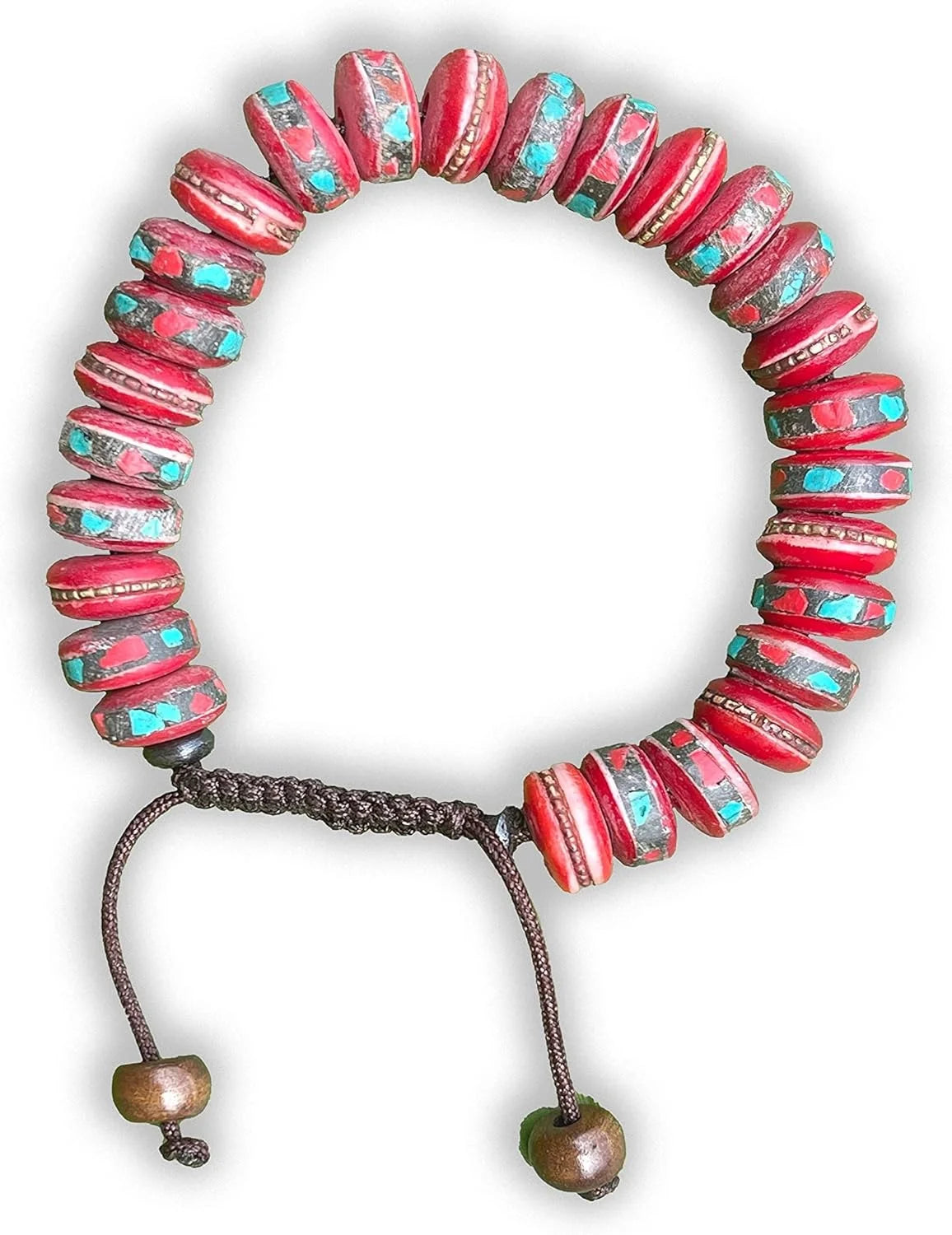 Tibetan Mala Embedded Medicine, Wrist, Meditation, Handmade